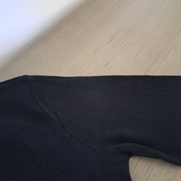 BYBLOS Made in Italy Black Split Collar Wool Pullover Sweater Vintage Size EU 40 - Picture 13 of 14